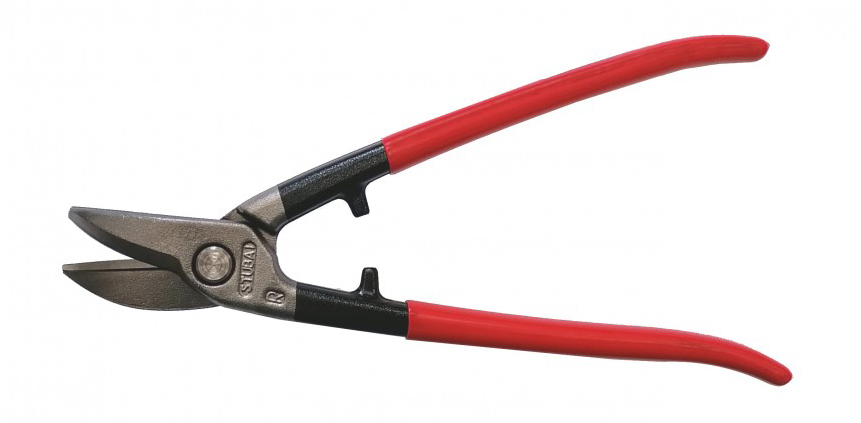 STUBAI Ronde gatenschaar, rechts, rood PVC 250mm